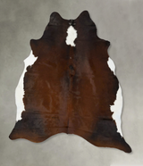 Chocolate and White XX-Large Brazilian Cowhide Rug 8'2"H x 6'10"W #B24456 by Hudson Hides