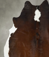 Chocolate and White XX-Large Brazilian Cowhide Rug 8'2"H x 6'10"W #B24456 by Hudson Hides