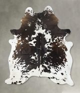 Chocolate and White X-Large Brazilian Cowhide Rug 7'4"H x 5'11"W #B24481 by Hudson Hides