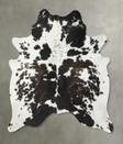 Chocolate and White X-Large Brazilian Cowhide Rug 7'8"H x 6'6"W #B24485 by Hudson Hides