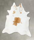 Beige and White XX-Large Brazilian Cowhide Rug 8'4"H x 7'1"W #B24488 by Hudson Hides