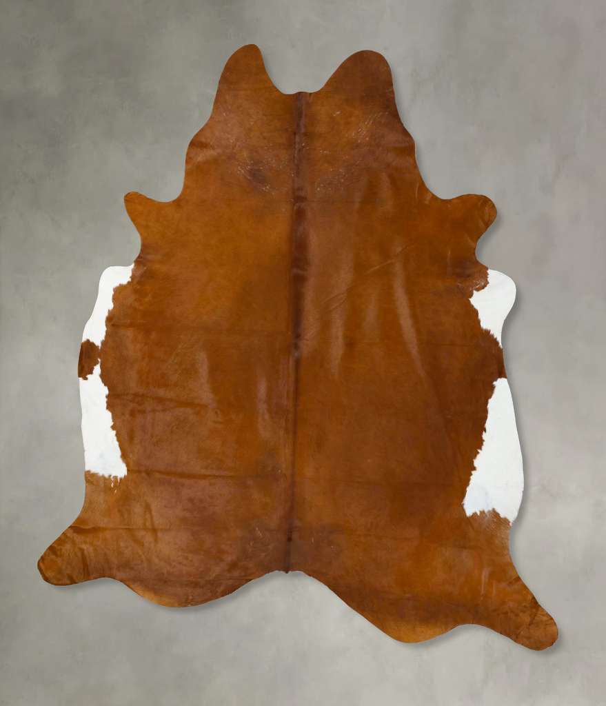 Brown and White Regular XX-Large Brazilian Cowhide Rug 9'0"H x 7'8"W #B24490 by Hudson Hides