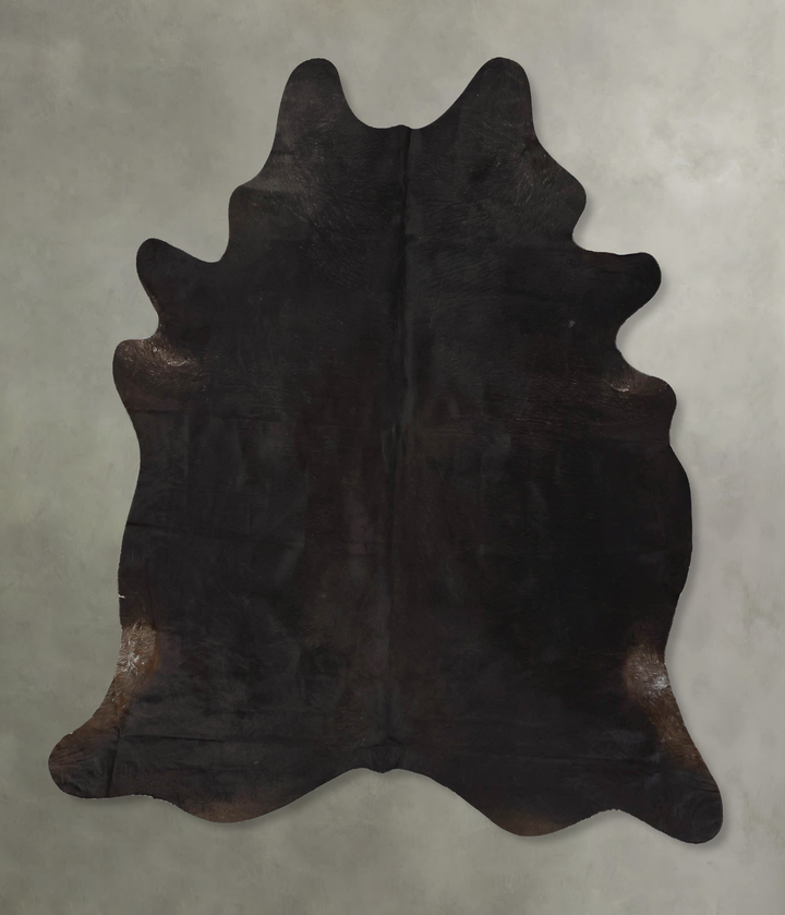 Solid Black X-Large Brazilian Cowhide Rug 7'2"H x 6'4"W #B24508 by Hudson Hides