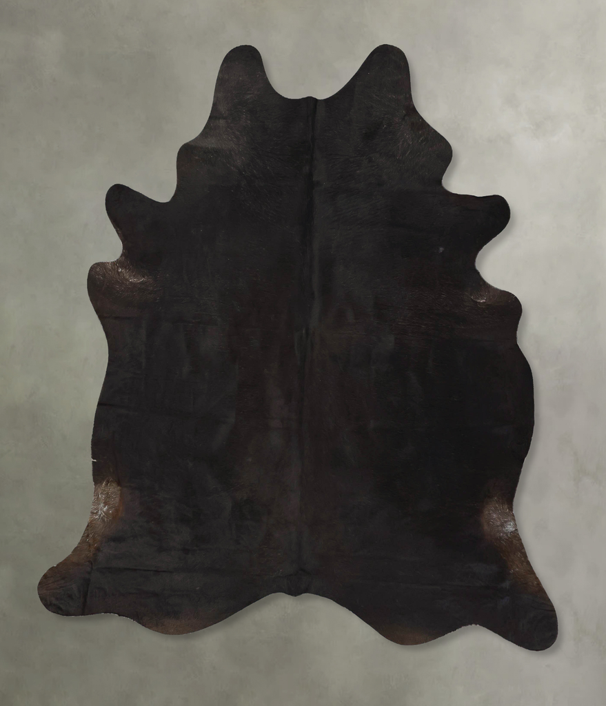 Solid Black X-Large Brazilian Cowhide Rug 7'2"H x 6'4"W #B24508 by Hudson Hides