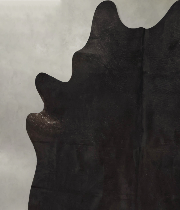 Solid Black X-Large Brazilian Cowhide Rug 7'2"H x 6'4"W #B24508 by Hudson Hides