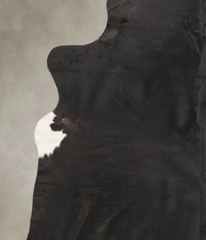 Solid Black XX-Large Brazilian Cowhide Rug 8'2"H x 6'11"W #B2452 by Hudson Hides