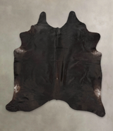 Solid Black XX-Large Brazilian Cowhide Rug 7'10"H x 7'2"W #B2454 by Hudson Hides