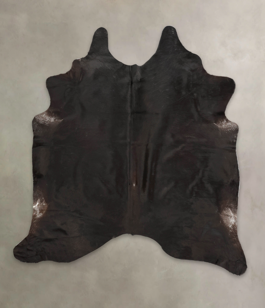 Solid Black XX-Large Brazilian Cowhide Rug 7'10"H x 7'2"W #B2454 by Hudson Hides