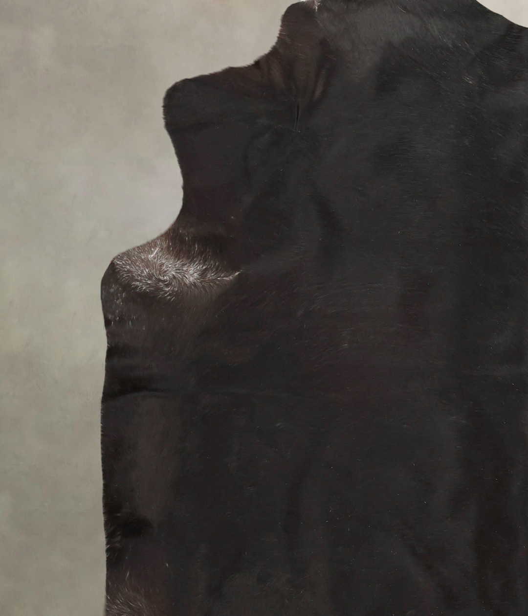Solid Black XX-Large Brazilian Cowhide Rug 7'10"H x 7'2"W #B2454 by Hu