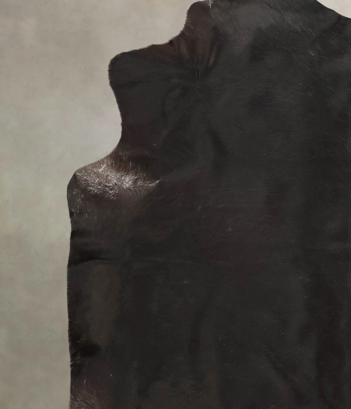 Solid Black XX-Large Brazilian Cowhide Rug 7'10"H x 7'2"W #B2454 by Hudson Hides