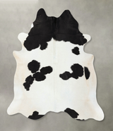 Black and White X-Large Brazilian Cowhide Rug 6'11"H x 6'10"W #B24549 by Hudson Hides