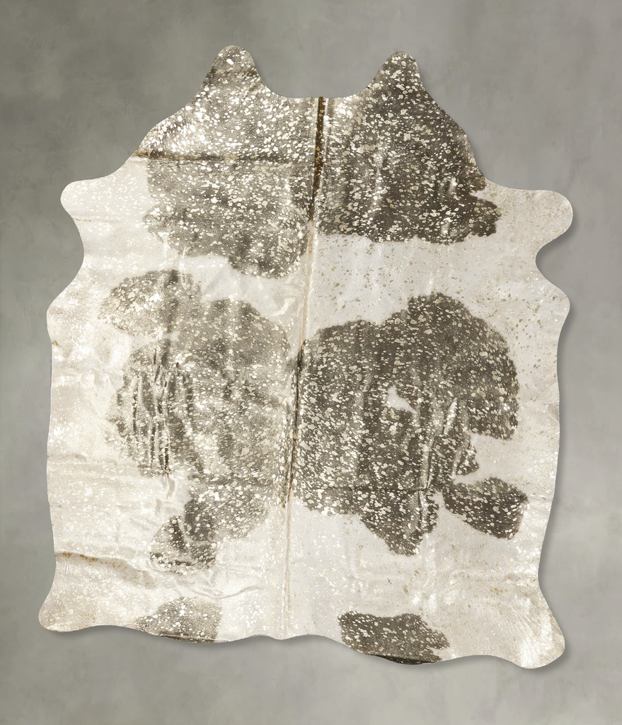 Metallic XX-Large Brazilian Cowhide Rug 7'10"H x 6'6"W #B24553 by Hudson Hides