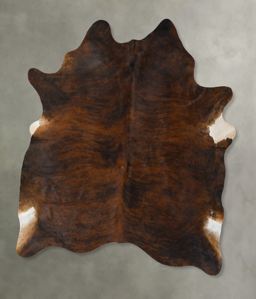 Dark Brindle X-Large Brazilian Cowhide Rug 7'8"H x 6'6"W #B24558 by Hudson Hides
