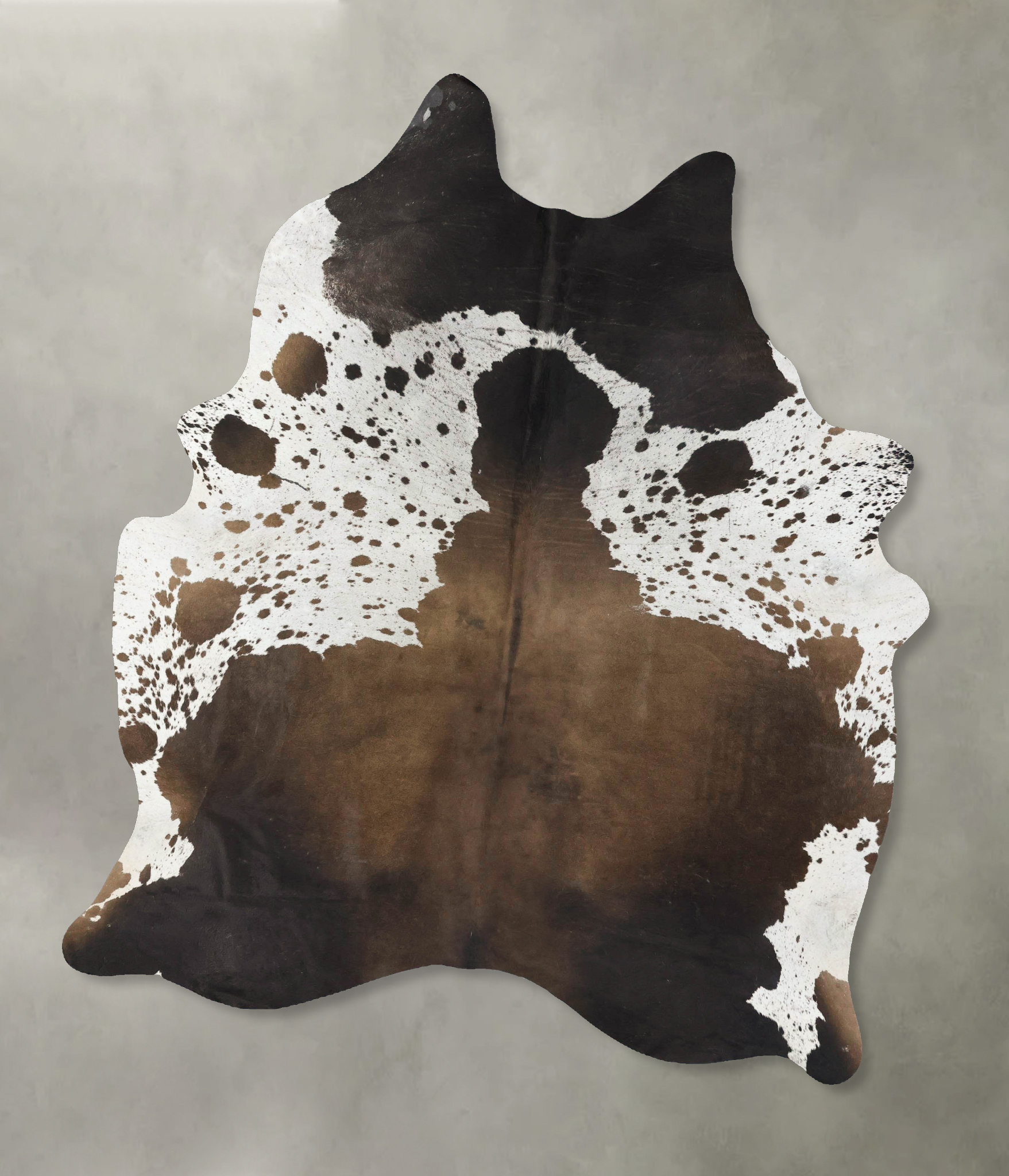 Chocolate and White Cowhide Rug #B24560