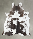 Chocolate and White X-Large Brazilian Cowhide Rug 7'6"H x 6'1"W #B24581 by Hudson Hides