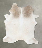 Ivory with Beige X-Large Brazilian Cowhide Rug 7'11"H x 5'8"W #B24594 by Hudson Hides