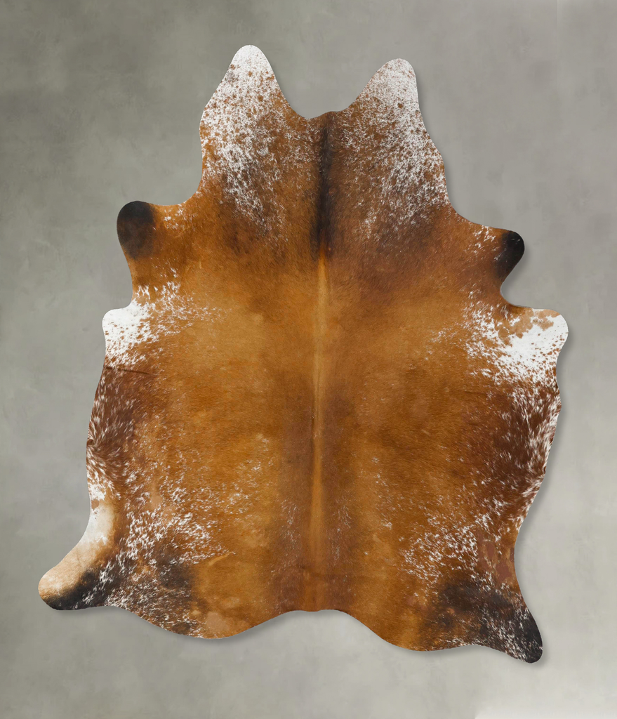 Salt and Pepper Brown Large Brazilian Cowhide Rug 6'8"H x 5'10"W #B24627 by Hudson Hides