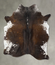 Chocolate and White X-Large Brazilian Cowhide Rug 7'1"H x 5'9"W #B24628 by Hudson Hides