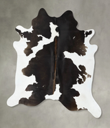 Chocolate and White XX-Large Brazilian Cowhide Rug 7'7"H x 6'9"W #B24648 by Hudson Hides
