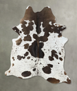 Chocolate and White X-Large Brazilian Cowhide Rug 7'6"H x 6'2"W #B24686 by Hudson Hides