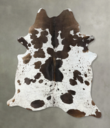 Chocolate and White X-Large Brazilian Cowhide Rug 7'6"H x 6'2"W #B24686 by Hudson Hides
