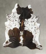 Chocolate and White X-Large Brazilian Cowhide Rug 7'3"H x 6'3"W #B24689 by Hudson Hides