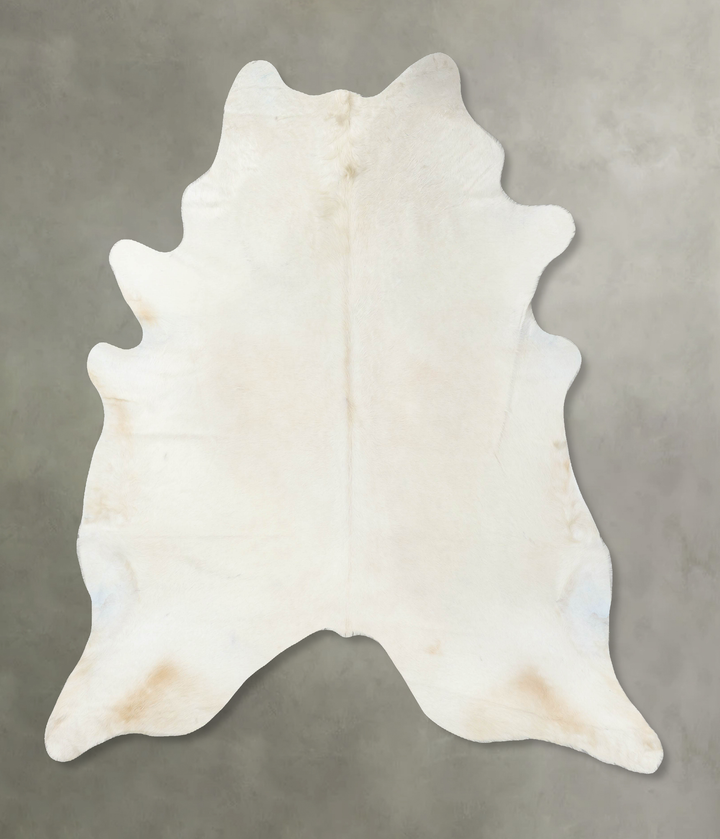 Solid White XX-Large Brazilian Cowhide Rug 8'1"H x 7'3"W #B24692 by Hudson Hides