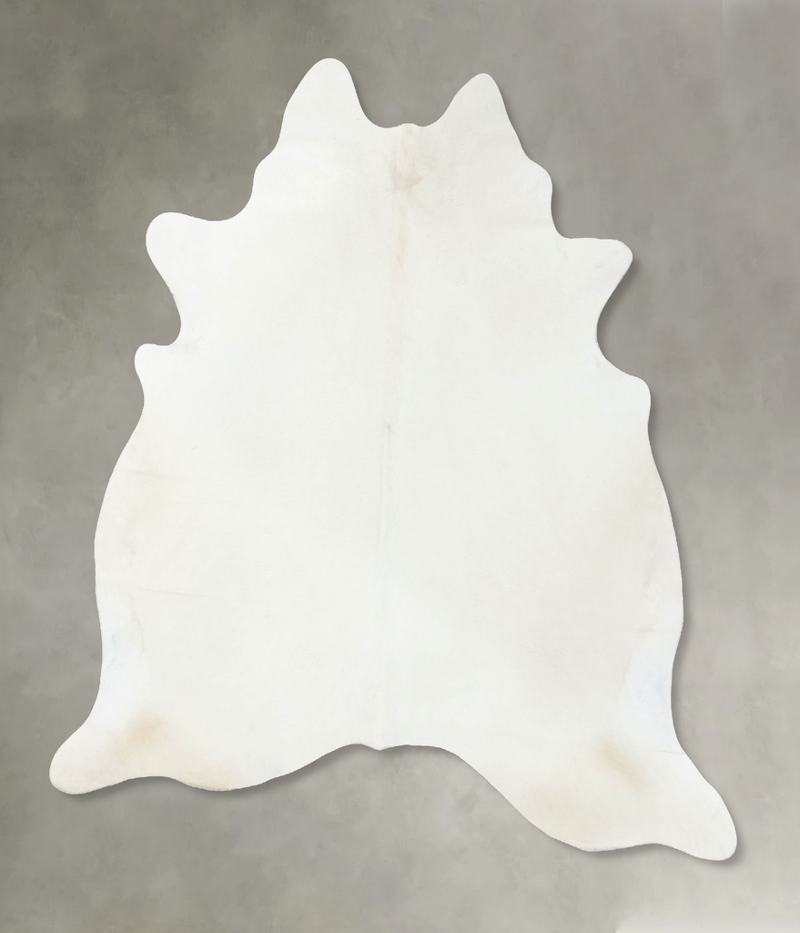 Solid White XX-Large Brazilian Cowhide Rug 7'6"H x 6'8"W #B24693 by Hudson Hides