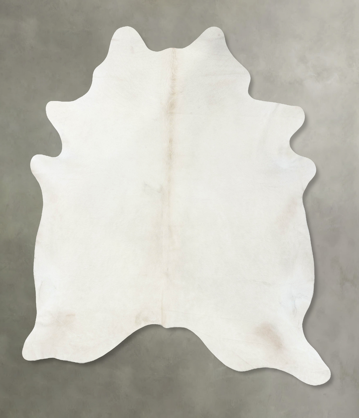 Solid White XX-Large Brazilian Cowhide Rug 8'3"H x 6'9"W #B24694 by Hudson Hides