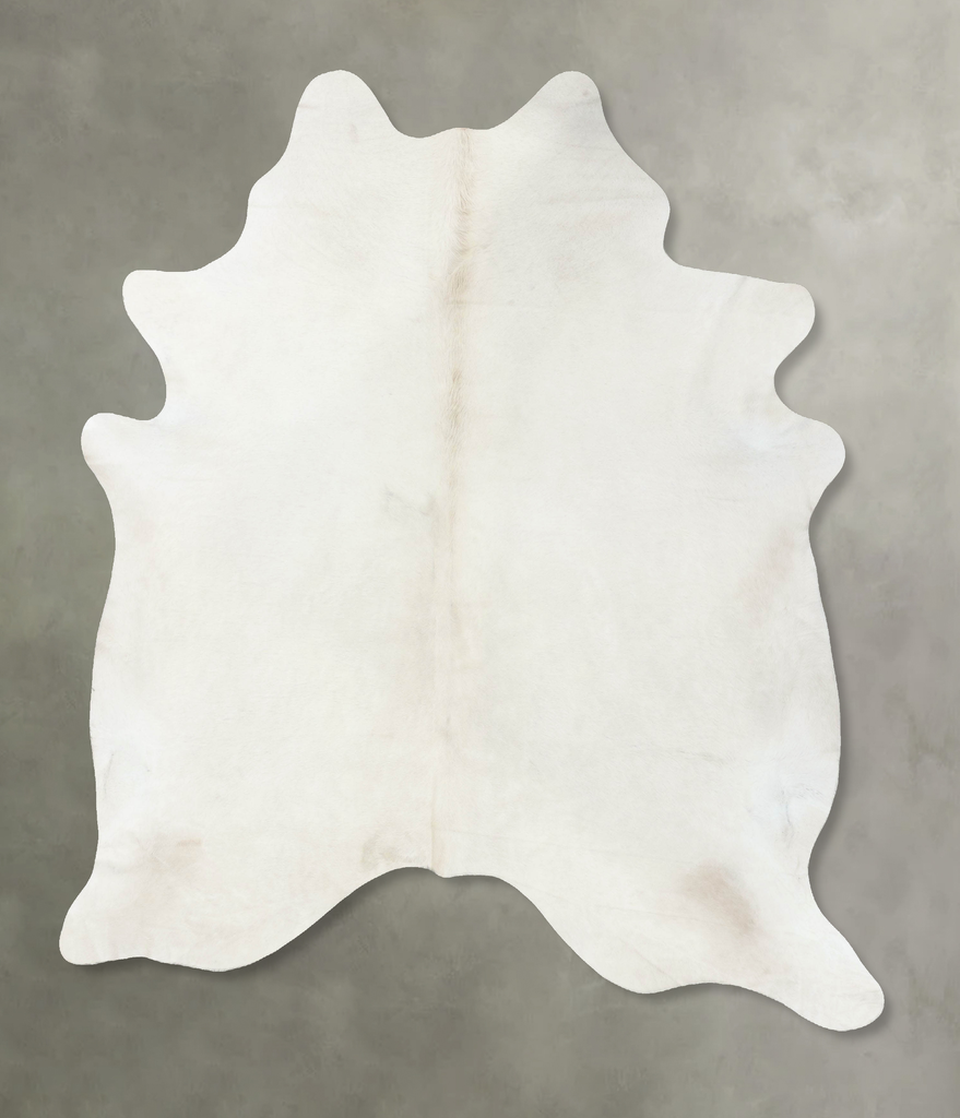 Solid White XX-Large Brazilian Cowhide Rug 8'3"H x 6'9"W #B24694 by Hudson Hides