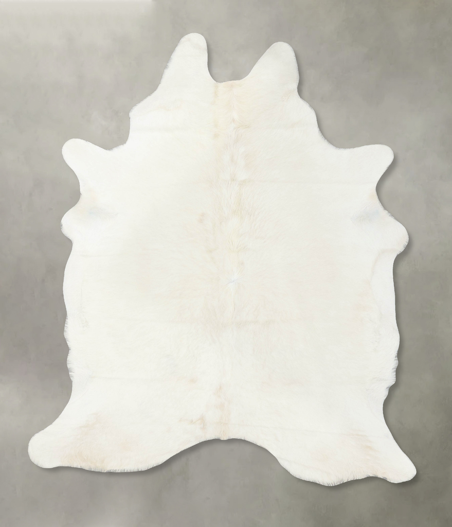 Solid White X-Large Brazilian Cowhide Rug 8'2"H x 6'0"W #B24695 by Hudson Hides