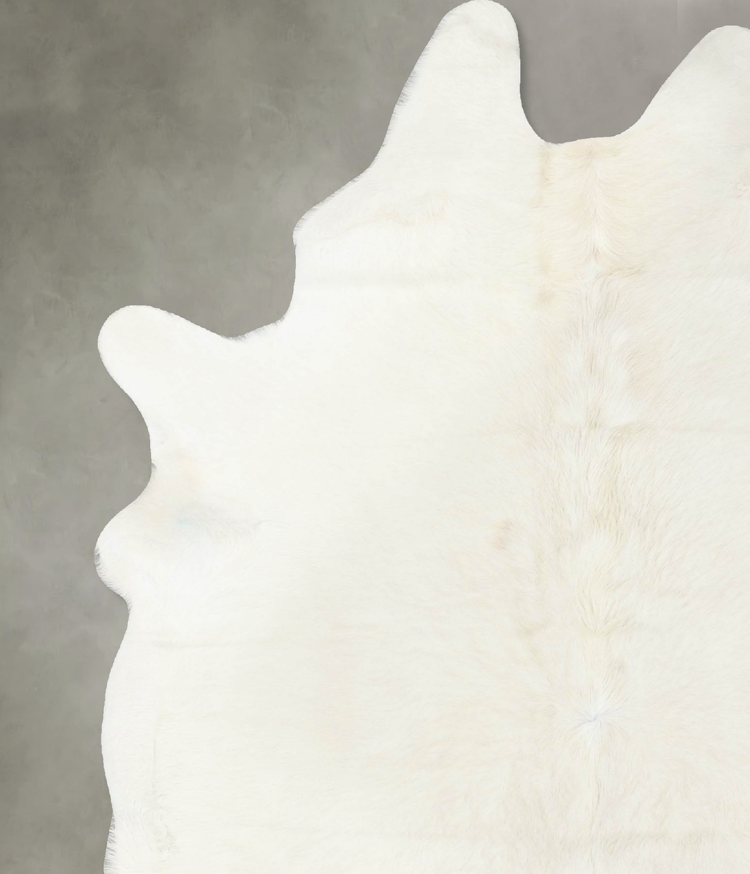 Solid White X-Large Brazilian Cowhide Rug 8'2"H x 6'0"W #B24695 by Hud