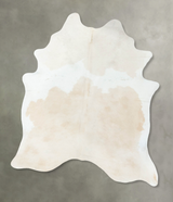 Beige and White XX-Large Brazilian Cowhide Rug 8'5"H x 6'2"W #B24696 by Hudson Hides