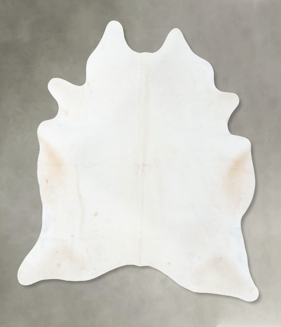 Solid White X-Large Brazilian Cowhide Rug 7'7"H x 6'2"W #B24699 by Hud