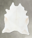 Solid White X-Large Brazilian Cowhide Rug 7'7"H x 6'2"W #B24699 by Hudson Hides
