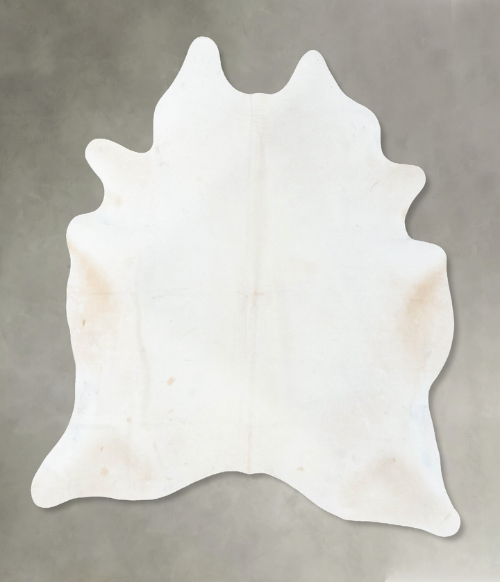 Solid White X-Large Brazilian Cowhide Rug 7'7"H x 6'2"W #B24699 by Hudson Hides