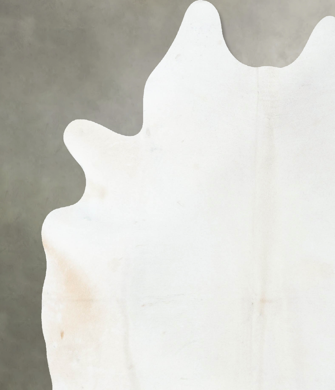 Solid White X-Large Brazilian Cowhide Rug 7'7"H x 6'2"W #B24699 by Hud