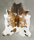 Chocolate and White X-Large Brazilian Cowhide Rug 6'10"H x 6'5"W #B24706 by Hudson Hides