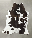 Chocolate and White XX-Large Brazilian Cowhide Rug 7'5"H x 6'10"W #B24713 by Hudson Hides