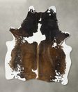 Chocolate and White X-Large Brazilian Cowhide Rug 7'3"H x 6'1"W #B24717 by Hudson Hides