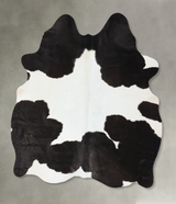 Black and White Large Brazilian Cowhide Rug 6'1"H x 5'4"W #B24724 by Hudson Hides