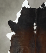 Chocolate and White XX-Large Brazilian Cowhide Rug 7'10"H x 6'5"W #B24729 by Hudson Hides