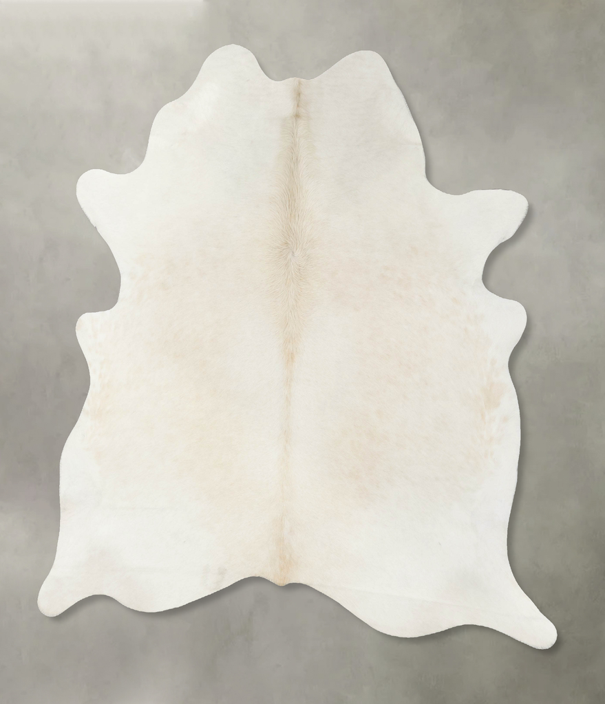 Solid White X-Large Brazilian Cowhide Rug 7'3"H x 6'3"W #B24743 by Hudson Hides
