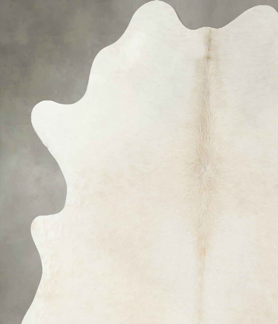 Solid White X-Large Brazilian Cowhide Rug 7'3"H x 6'3"W #B24743 by Hud