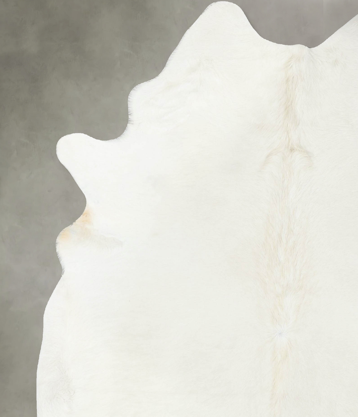 Solid White X-Large Brazilian Cowhide Rug 7'8"H x 6'3"W #B24745 by Hudson Hides