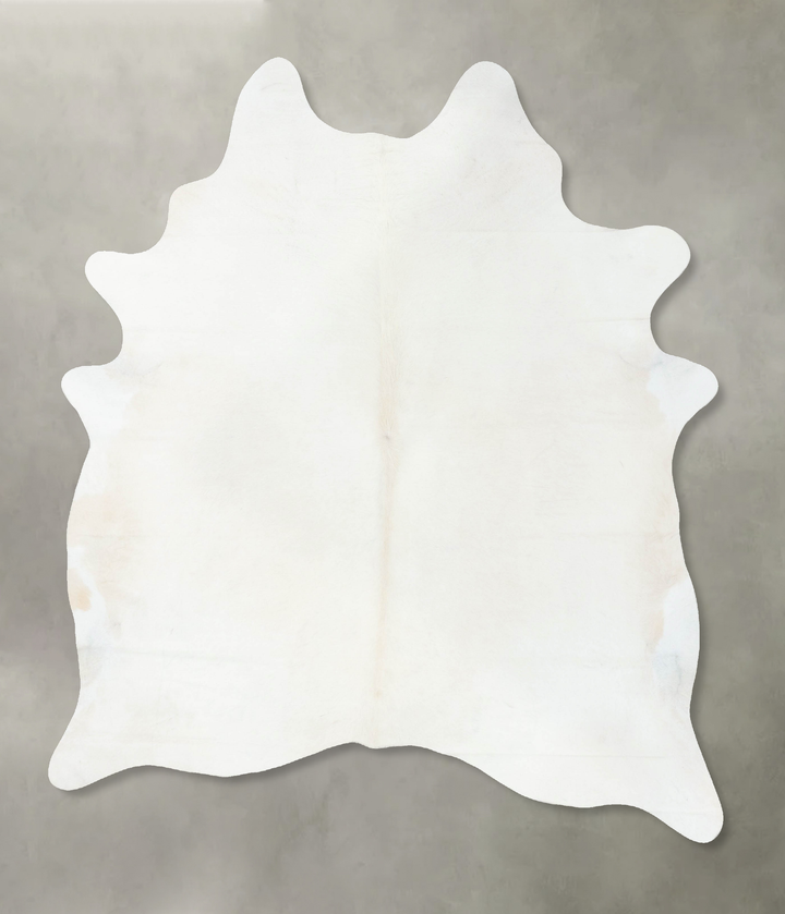 Solid White X-Large Brazilian Cowhide Rug 7'11"H x 6'3"W #B24747 by Hudson Hides