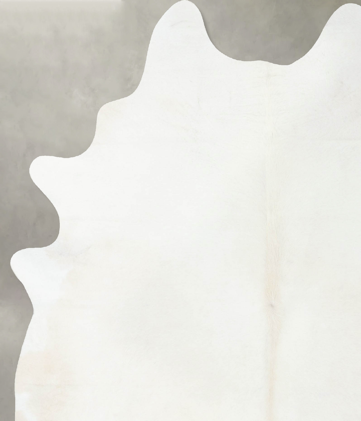 Solid White X-Large Brazilian Cowhide Rug 7'11"H x 6'3"W #B24747 by Hudson Hides