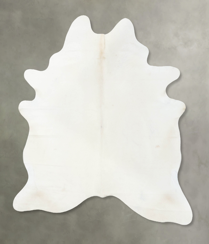 Solid White X-Large Brazilian Cowhide Rug 7'9"H x 6'0"W #B24748 by Hudson Hides