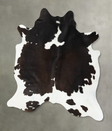 Chocolate and White X-Large Brazilian Cowhide Rug 7'1"H x 6'3"W #B24759 by Hudson Hides