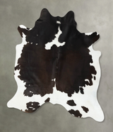 Chocolate and White X-Large Brazilian Cowhide Rug 7'1"H x 6'3"W #B24759 by Hudson Hides